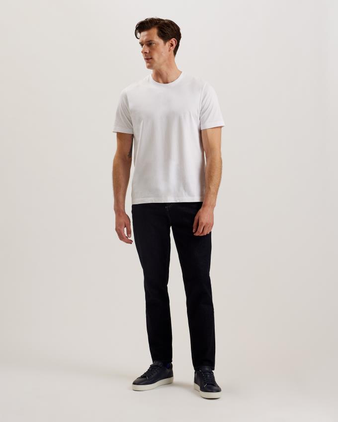 T-Shirt Ted Baker Short Sleeve Regular Fit Plain Blanche Homme | GHL-09886439